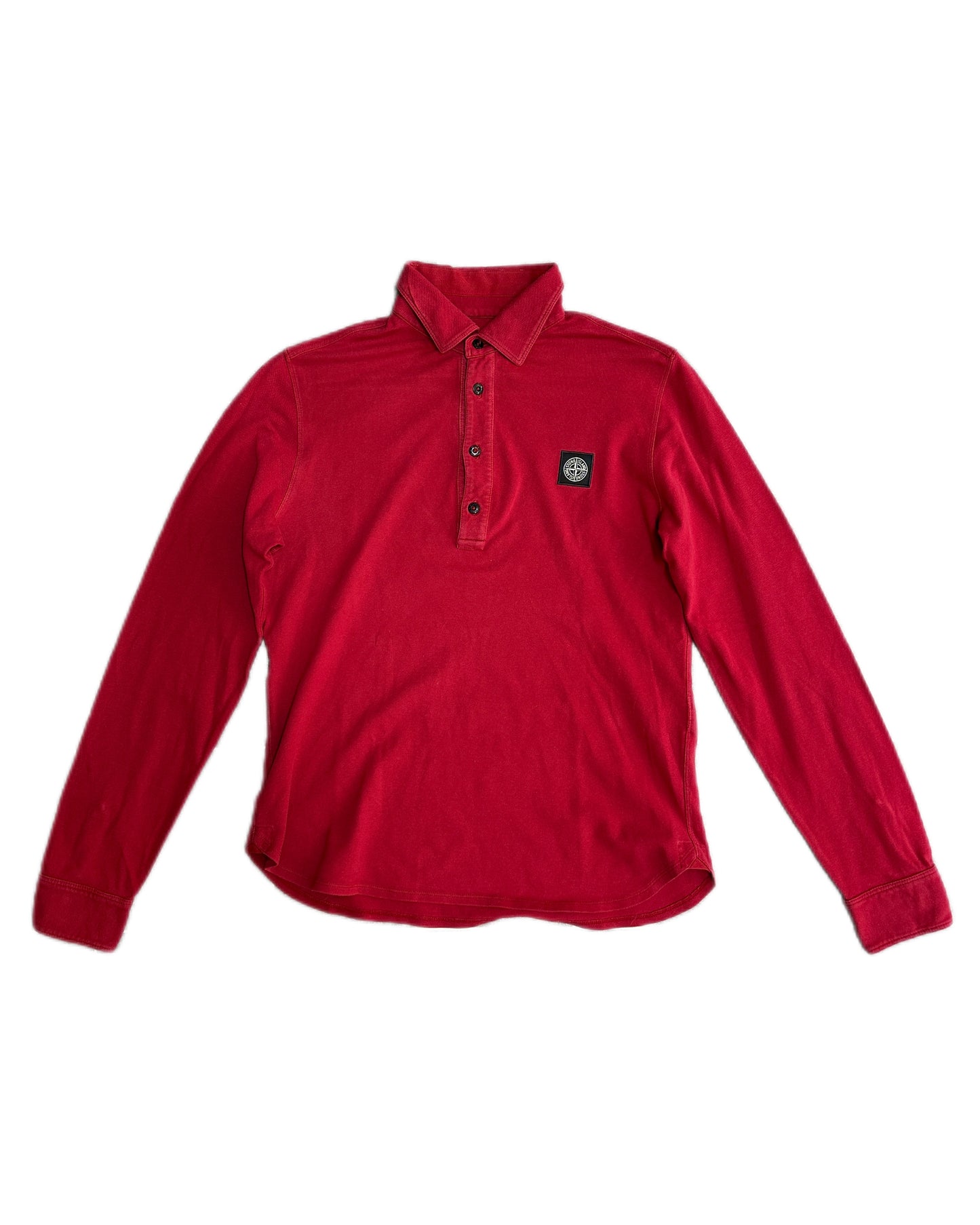 Stone Island 2012 Red Polo Longsleeve Shirt - L