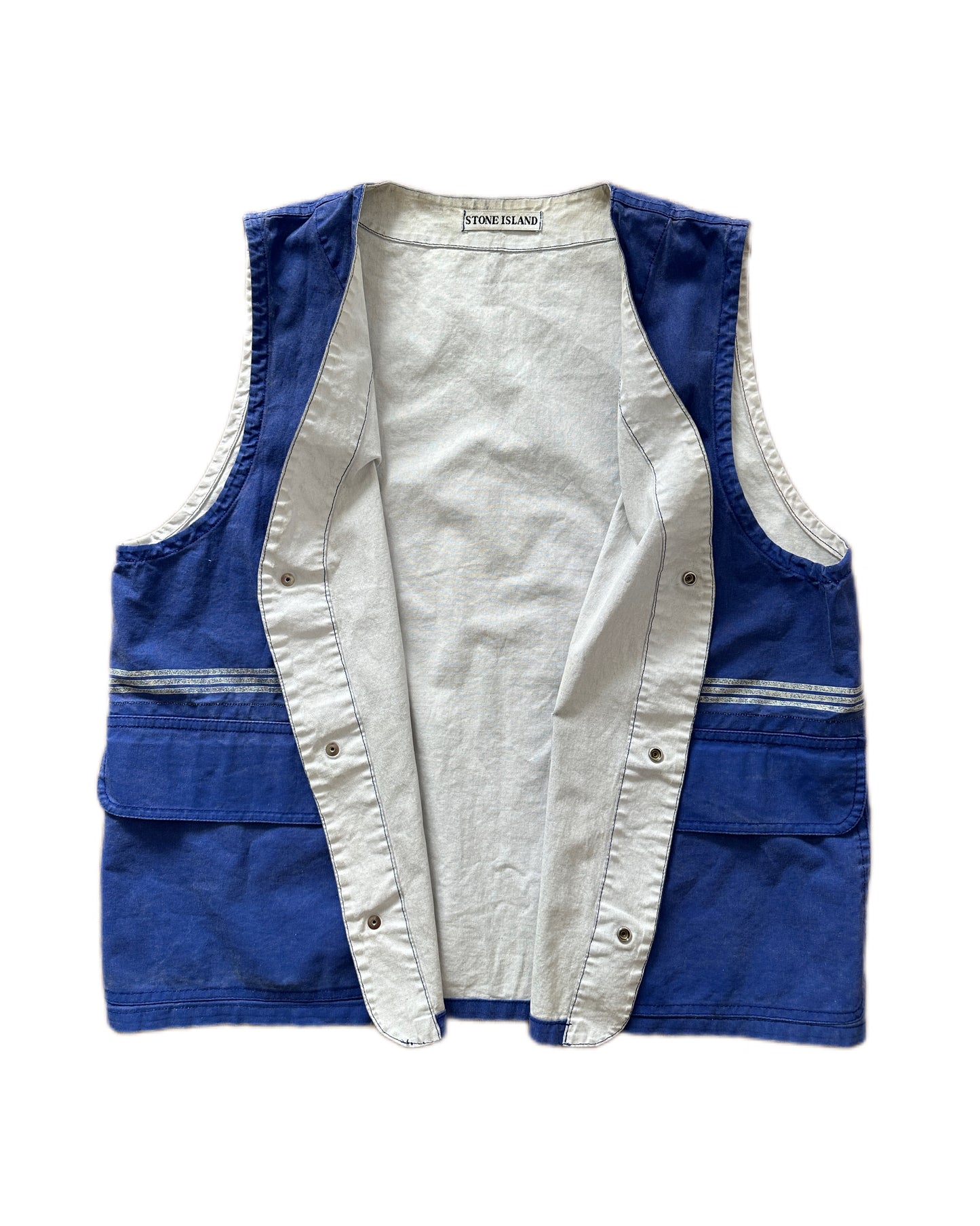 Stone Island Marina 1992 Tela Stella Reflective Print Vest - L - Made in Italy