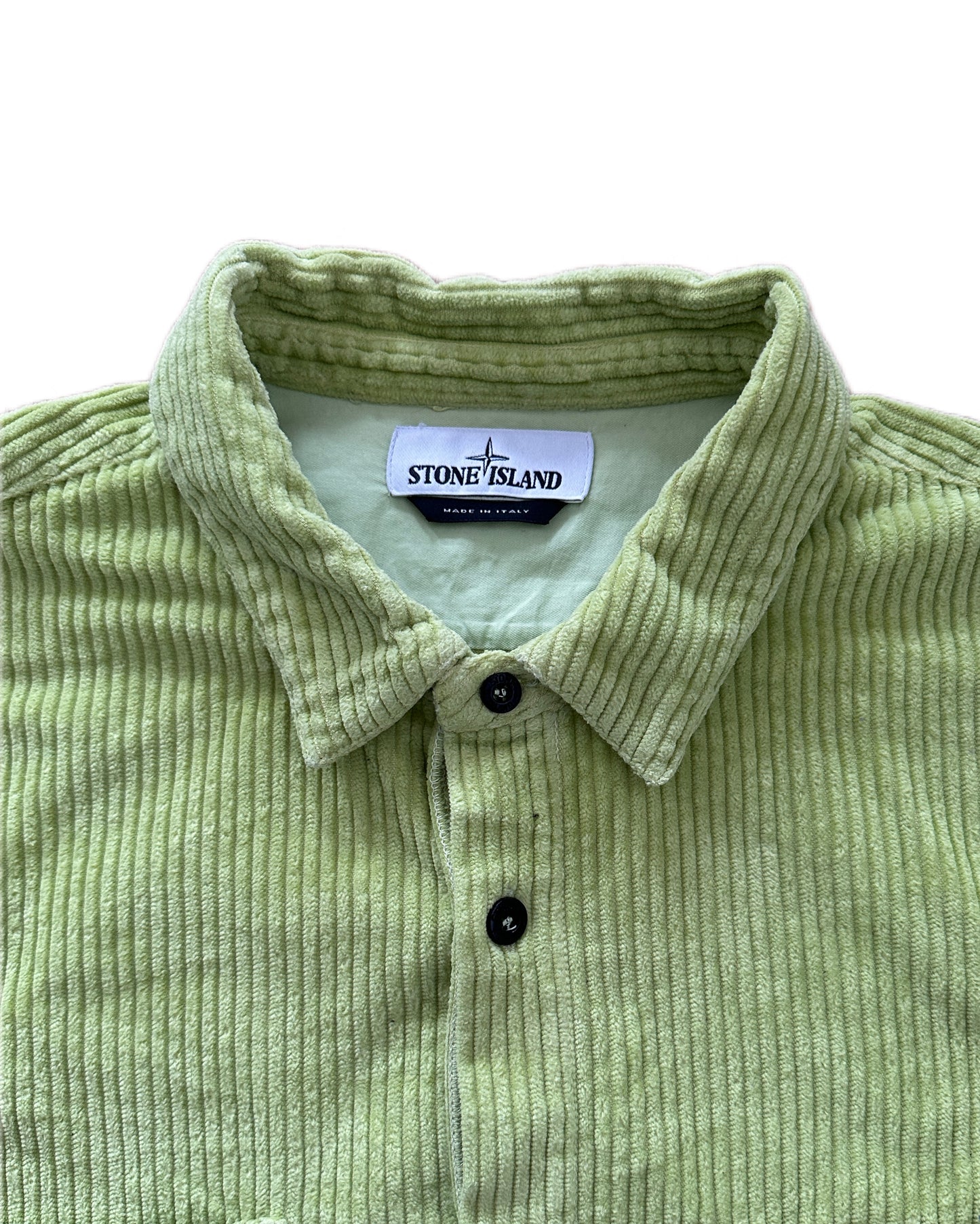 Stone Island 2019 Cotton Corduroy Overshirt Lime Green - XL - Made in Italy