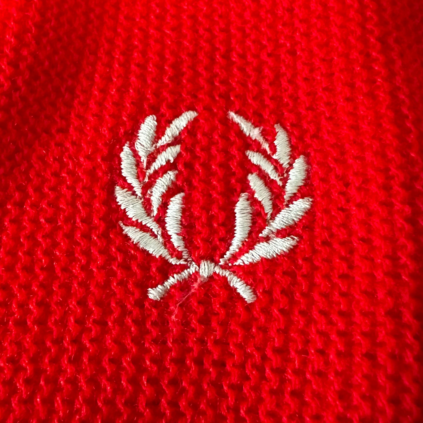 Fred Perry Vintage 80s Red Cardigan - Deadstock - 8 / XXL - Made in Spain