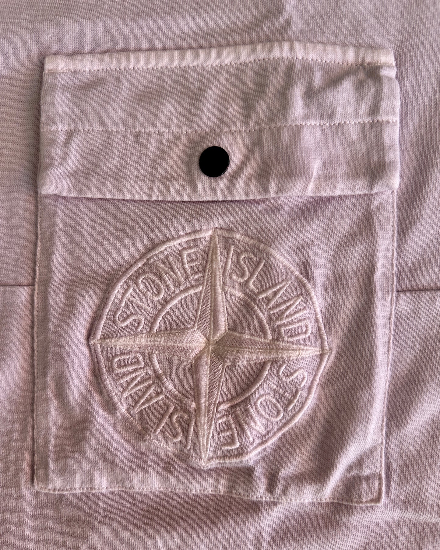 Stone Island 2022 Pastel Mauve Compass Embroidery Pocket T-Shirt - M - Made in Italy