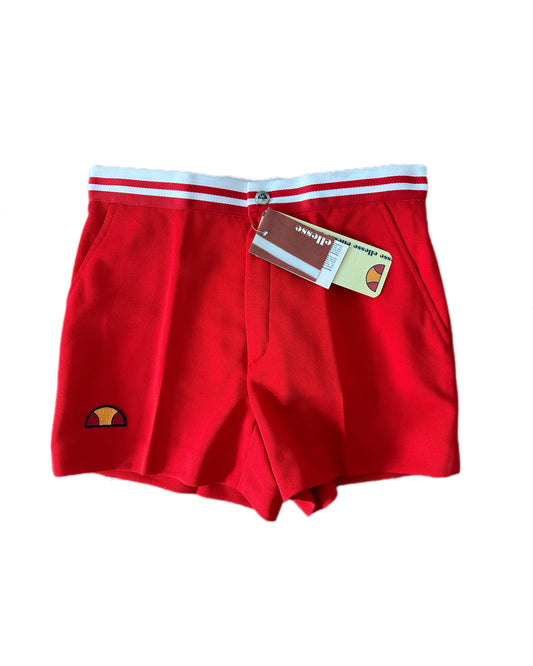 Ellesse Vintage 1985 BNWT Red Tennis Shorts - XS - Made in Italy