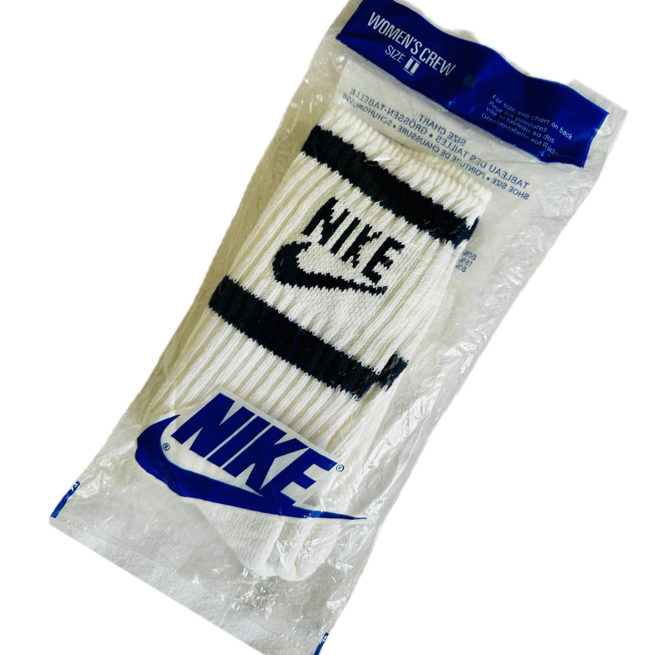 Nike 80s Vintage Womens Socks Yellow Logo 36-41