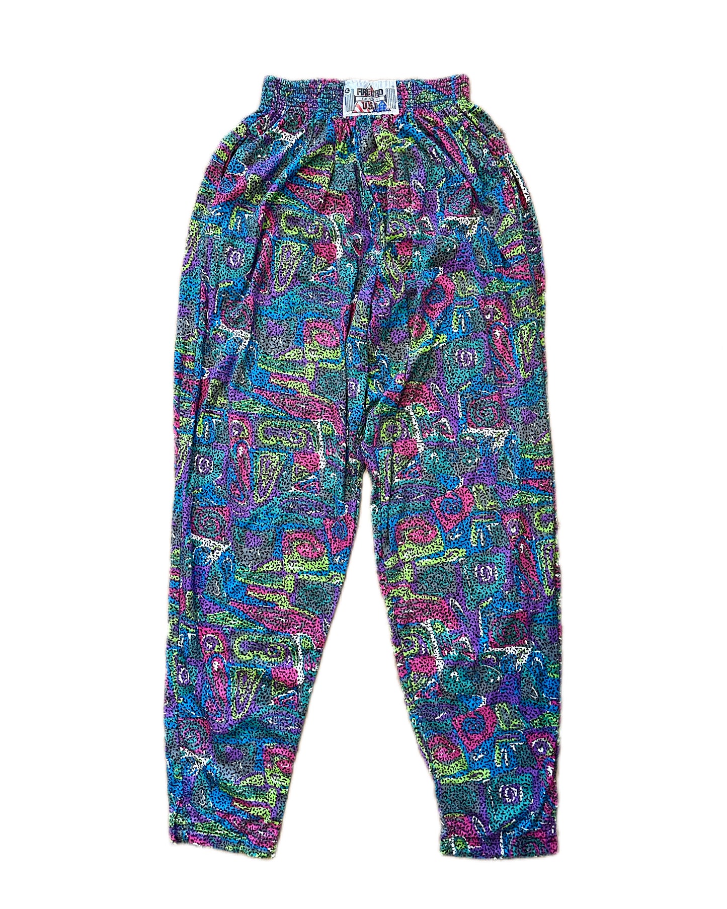 Firebird California USA Vintage 90s Bodybuilding Pants - Vibrant Swirly Pattern - XL