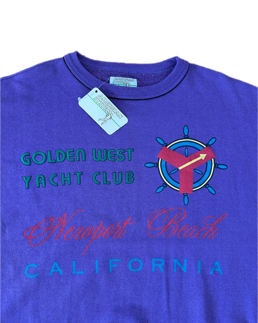 American System 1986 Vintage Shortsleeve Purple Sweatshirt - XL - Made in Italy