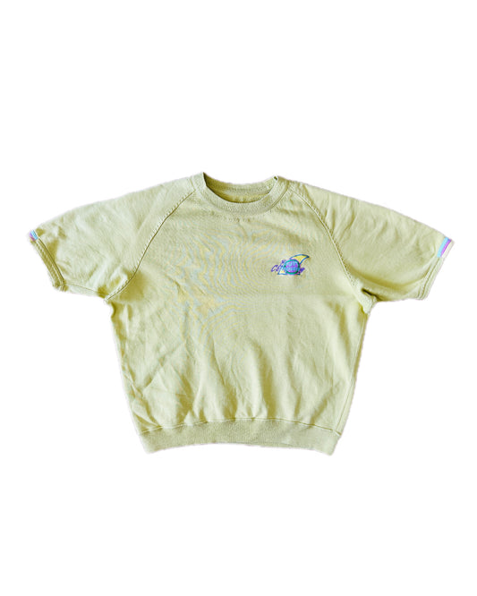 Best Company 1987 Vintage Pastel Lemon Short Sleeve Sweatshirt - L -  Made in Italy