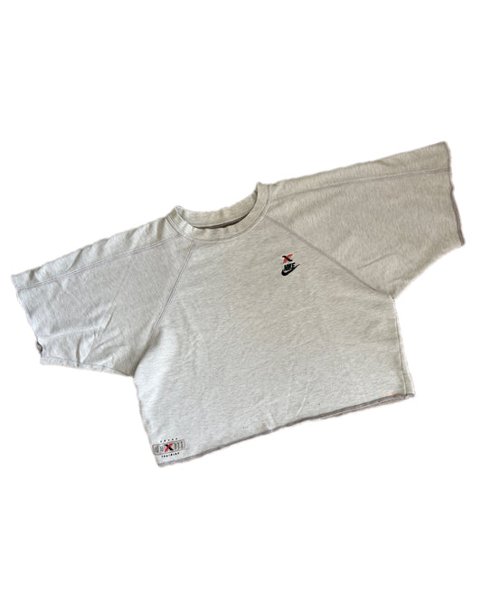 Nike Cross Training 1991 Grey Melange Cotton Fleece Rag Top Shirt - XL