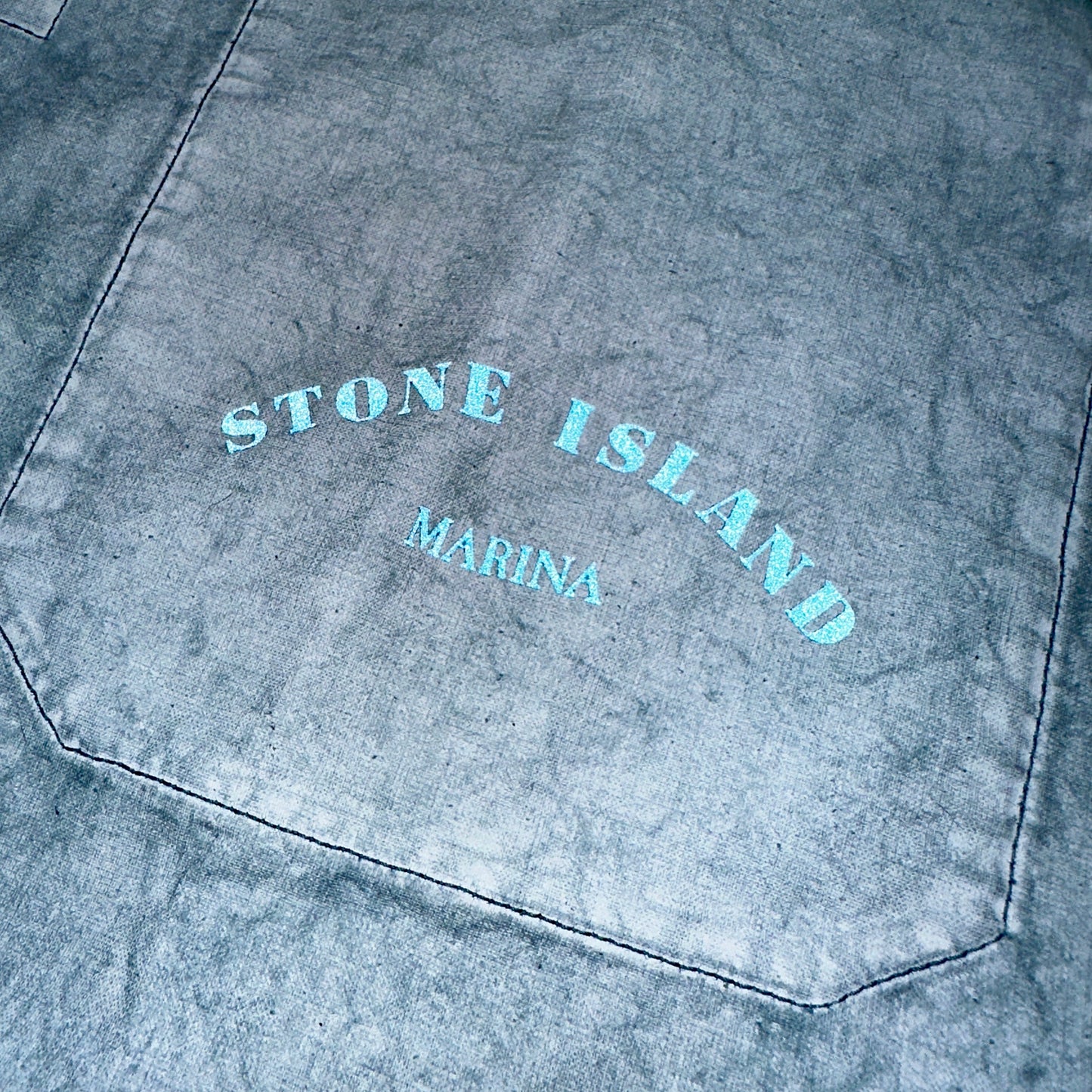 Stone Island Marina 2023 Reflective Print Overshirt Polo Blue - M - Made in Italy