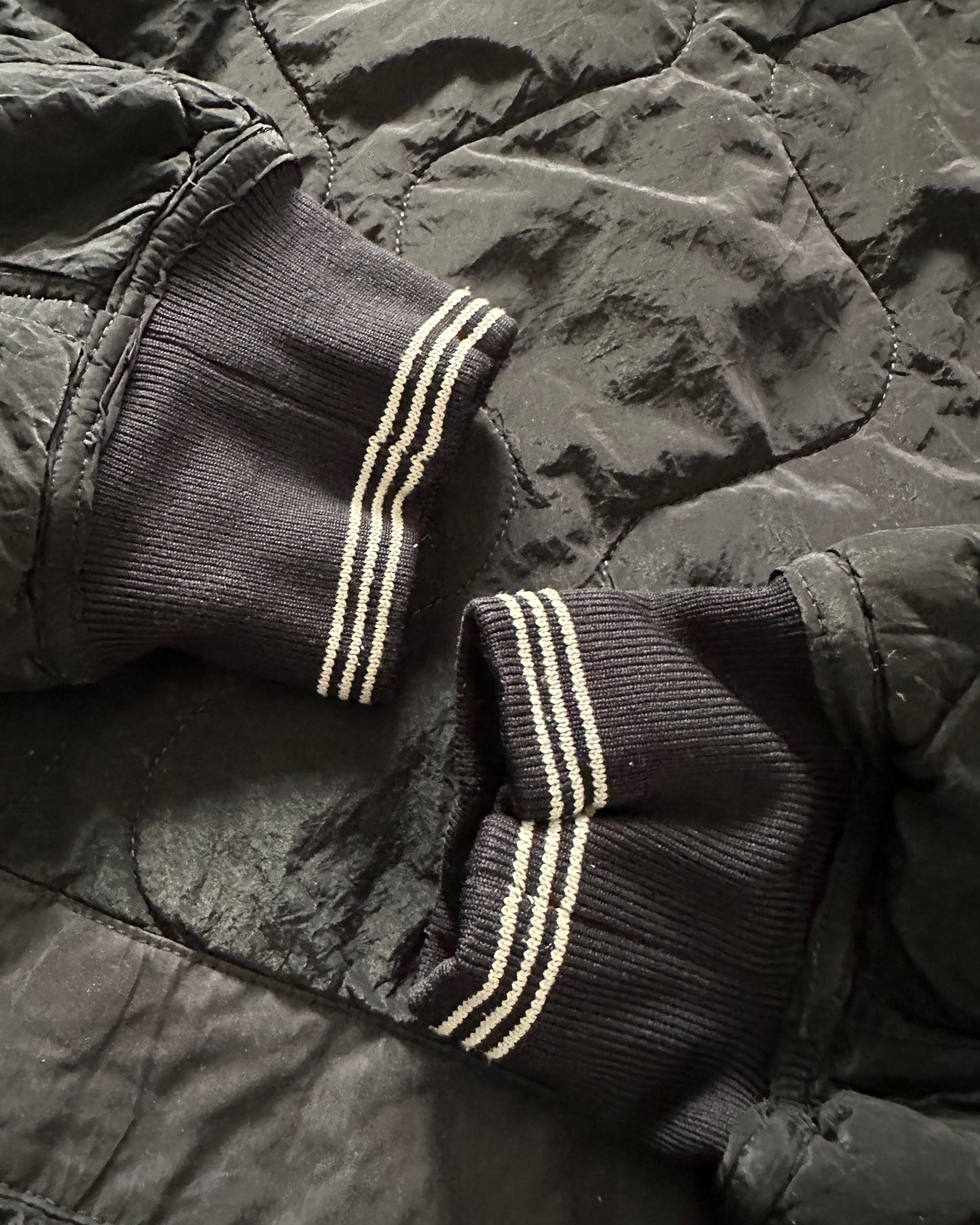 Stone Island 2004 Paul Harvey Navy Quilted Nylon Metal Jacket - L - Made in Italy