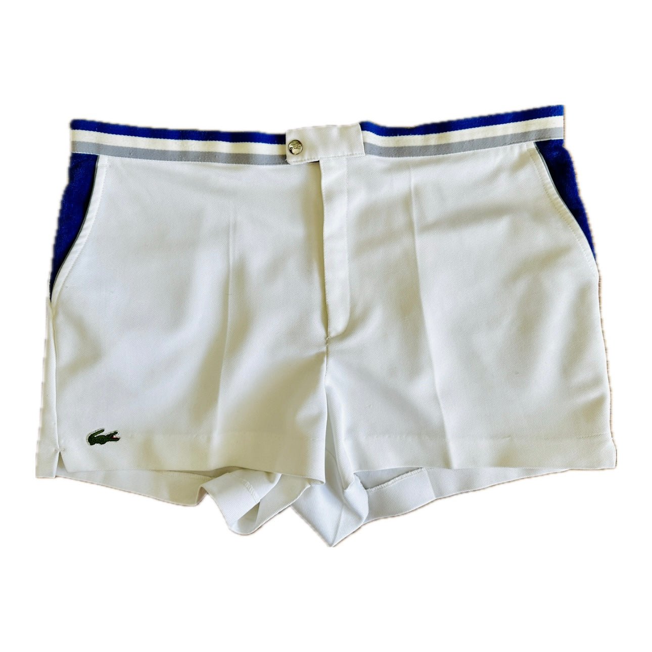 Lacoste 80s Vintage White Tennis Shorts - XL - Made in France