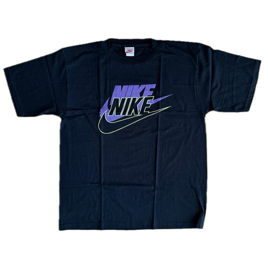 Nike 1988 Vintage Shadow Logo Sample T-Shirt - Black - L - Made in Italy