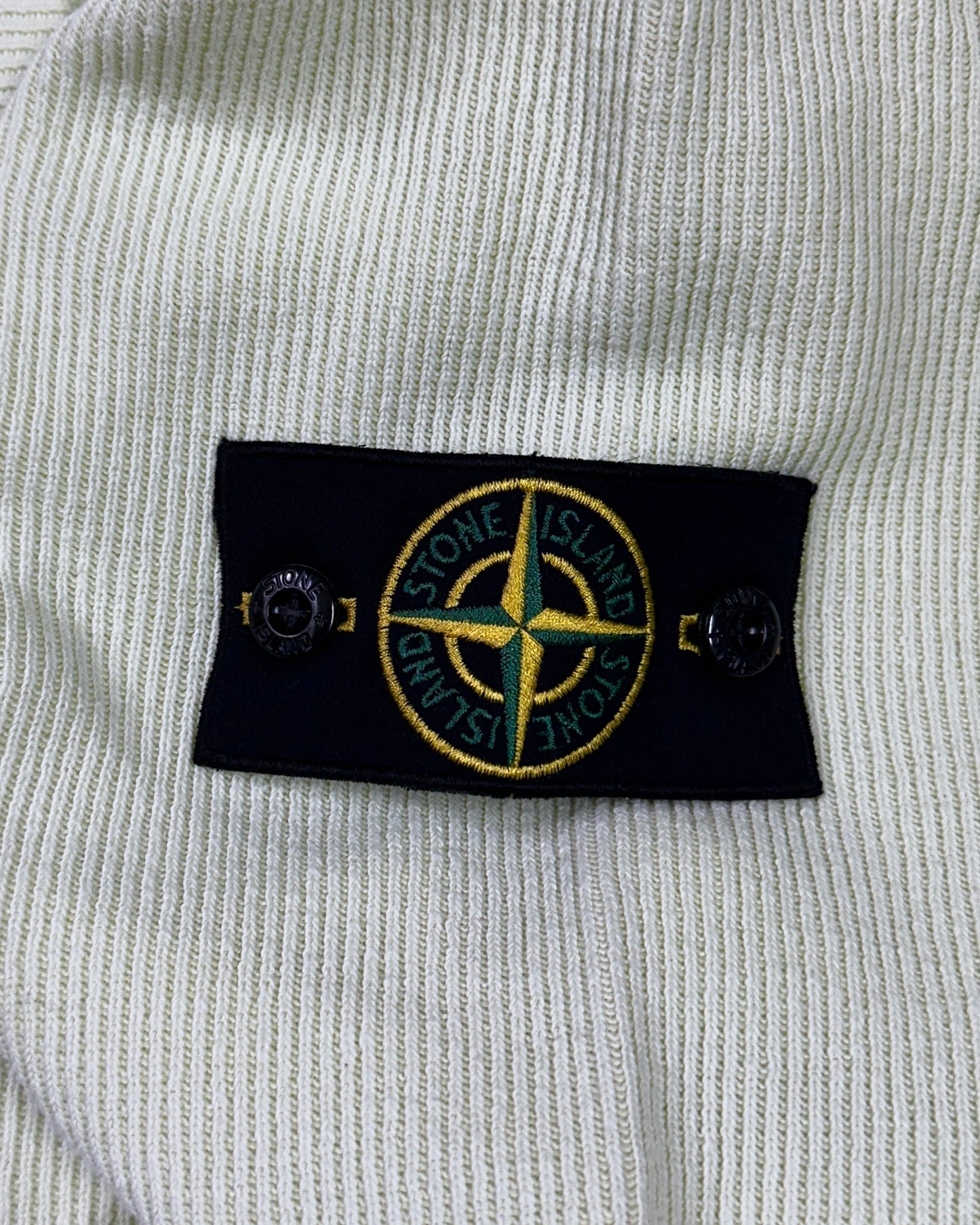 Stone Island Lemon Ribbed Cotton Sweatshirt - L