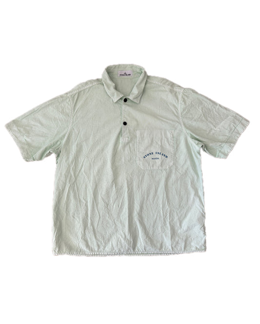 Stone Island Marina 2023 Reflective Print Overshirt Green Polo Shirt  - L - Made in Italy