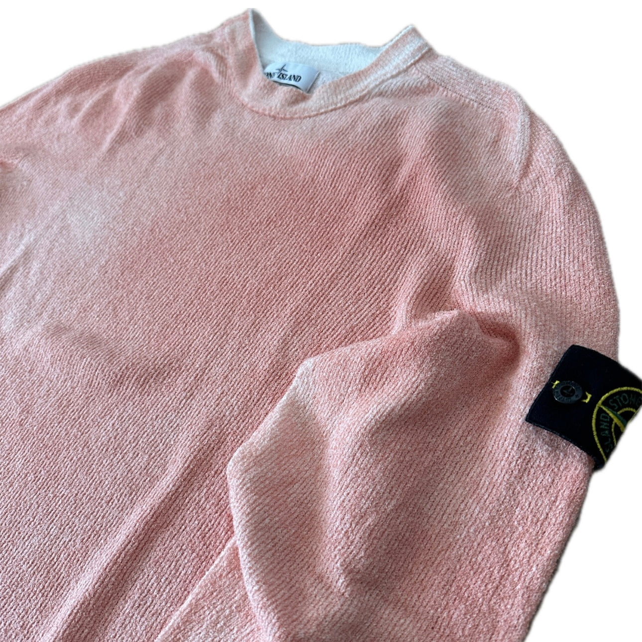 Stone Island Handsprayed Light Knit Peach Sweater - L - Made in Italy