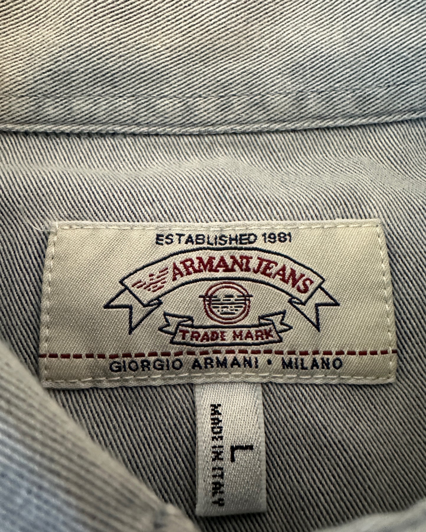 Armani Jeans Vintage 90s Cotton Overshirt -  L - Made in Italy
