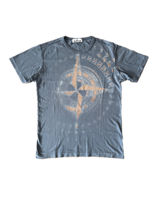 Stone Island 2019 Distressed Logo Allover Print Shirt - M