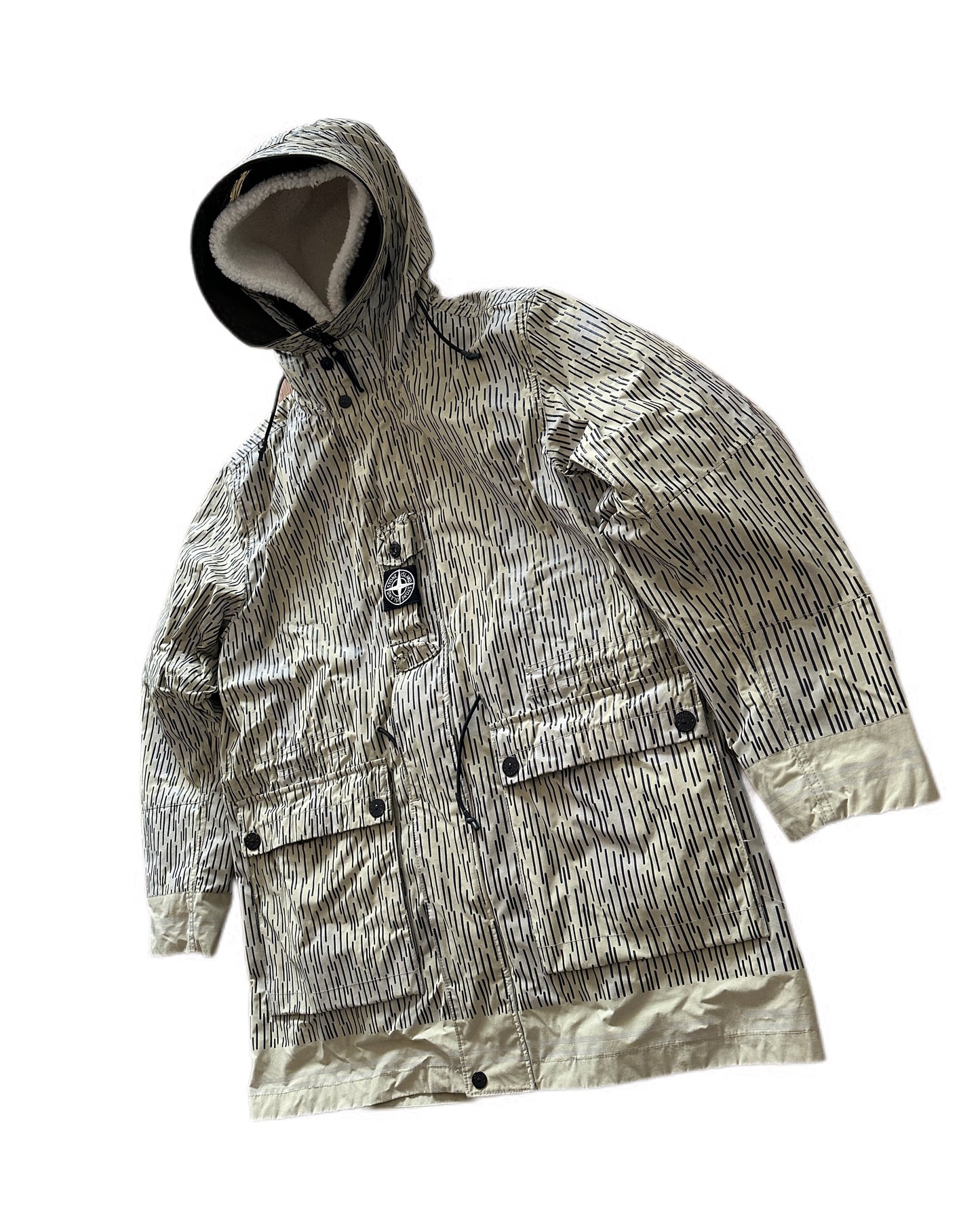 Stone Island 2021 Naslan Light Rain Camo Reflective Parka - XL - Made in Italy