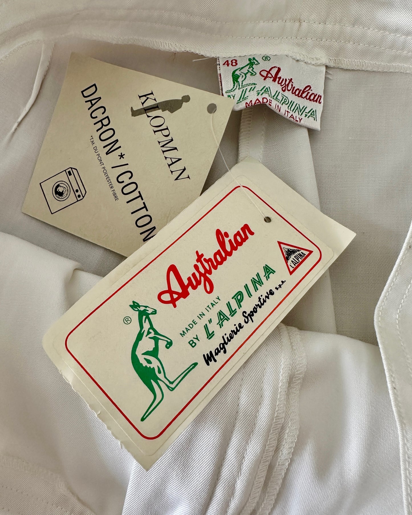 Australian L’Alpina Vintage 1986 White Tennis Shorts BNWT -48 / M - Made in Italy