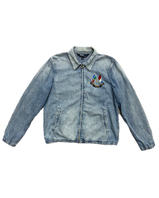 Polo Ralph Lauren Cross Flags 1987 Denim Zip Jacket -  L