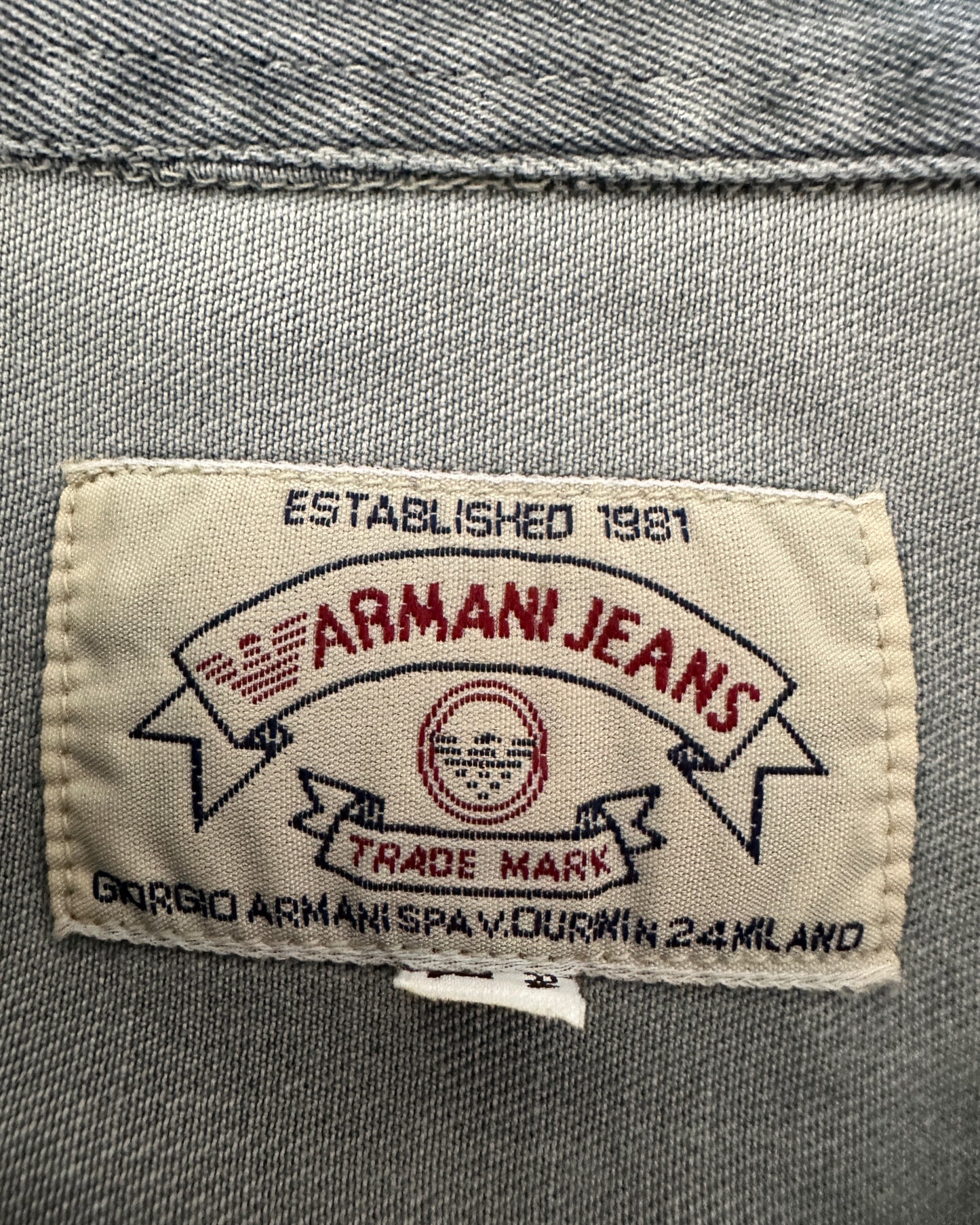 Armani Jeans Vintage 90s Cotton Overshirt -  XXL - Made in Italy