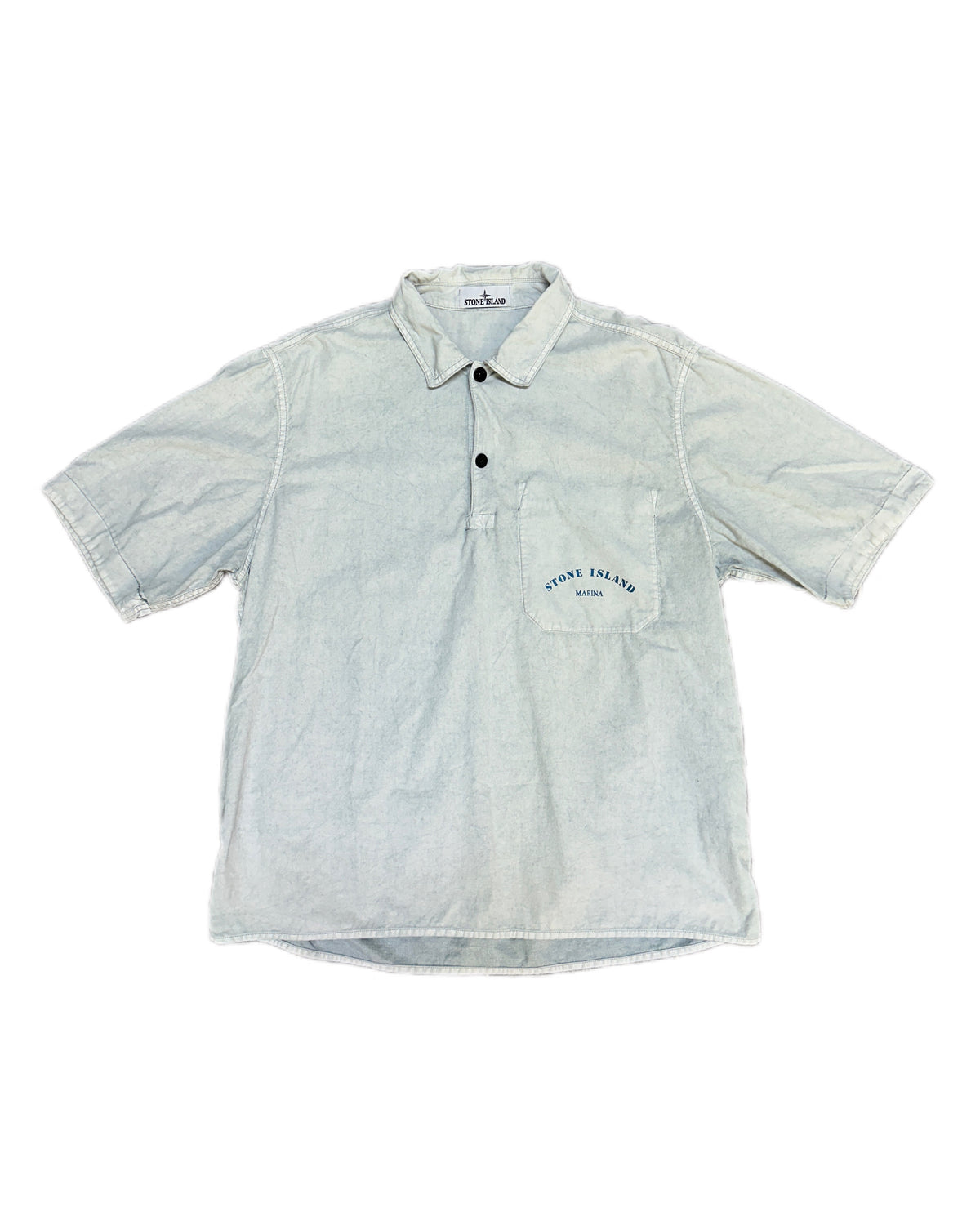 Stone Island Marina 2023 Reflective Print Overshirt Polo Blue - M - Made in Italy