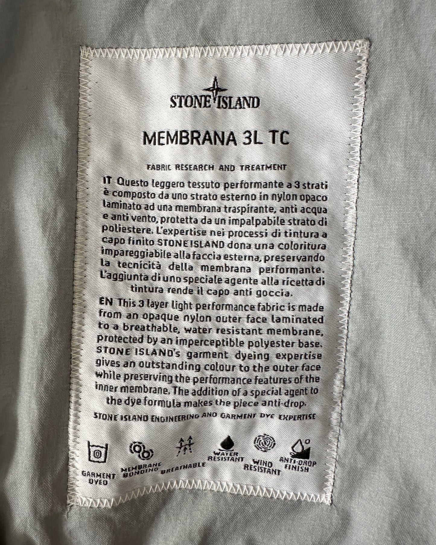 Stone Island 2019 Membrana 3L TC Jacket - M