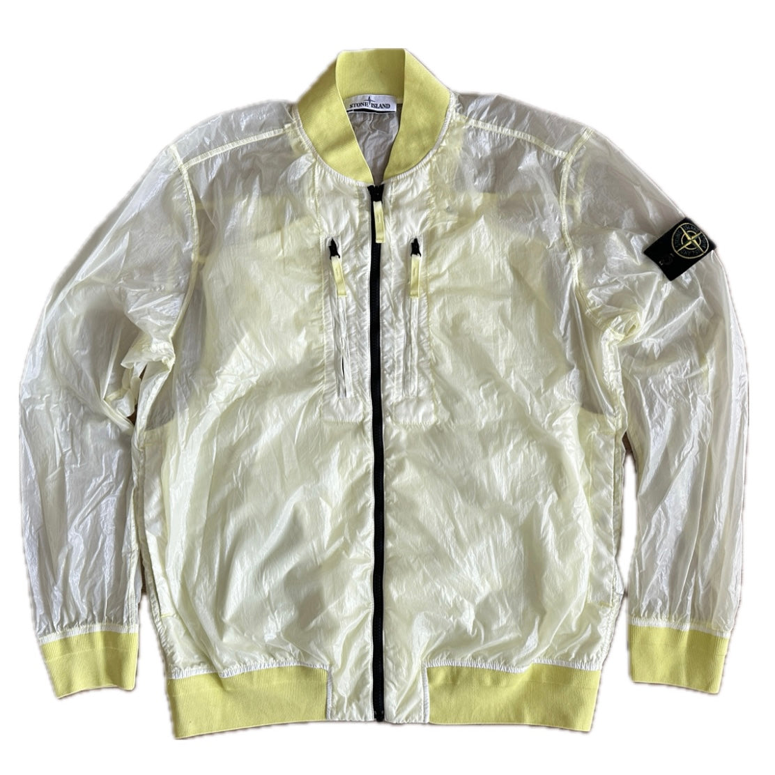 Stone Island 2021 Lucido-TC Packable Crewneck Jacket - Light Yellow - XL - Made in Italy