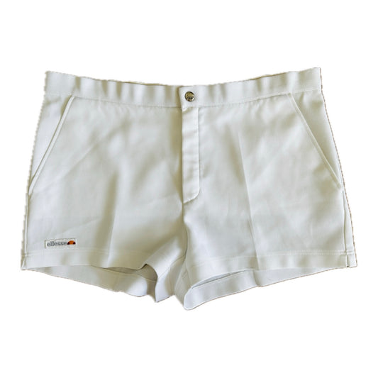 Ellesse 80s Vintage White Tennis Shorts - L - Made in Italy