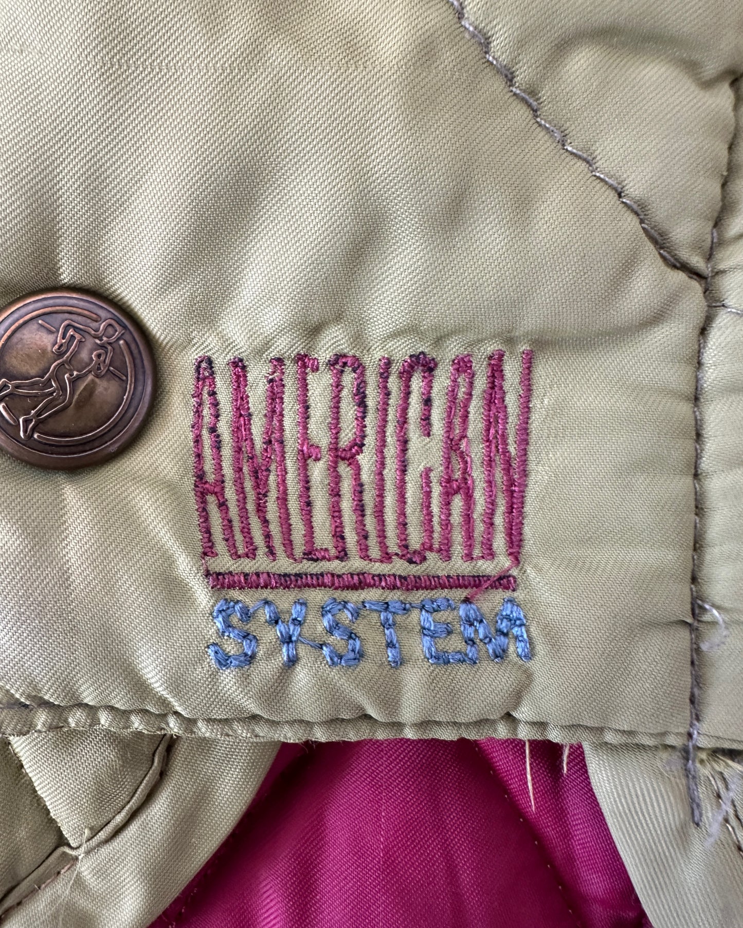 American System 1986 Vintage Quilted Vest - XL - Made in Italy