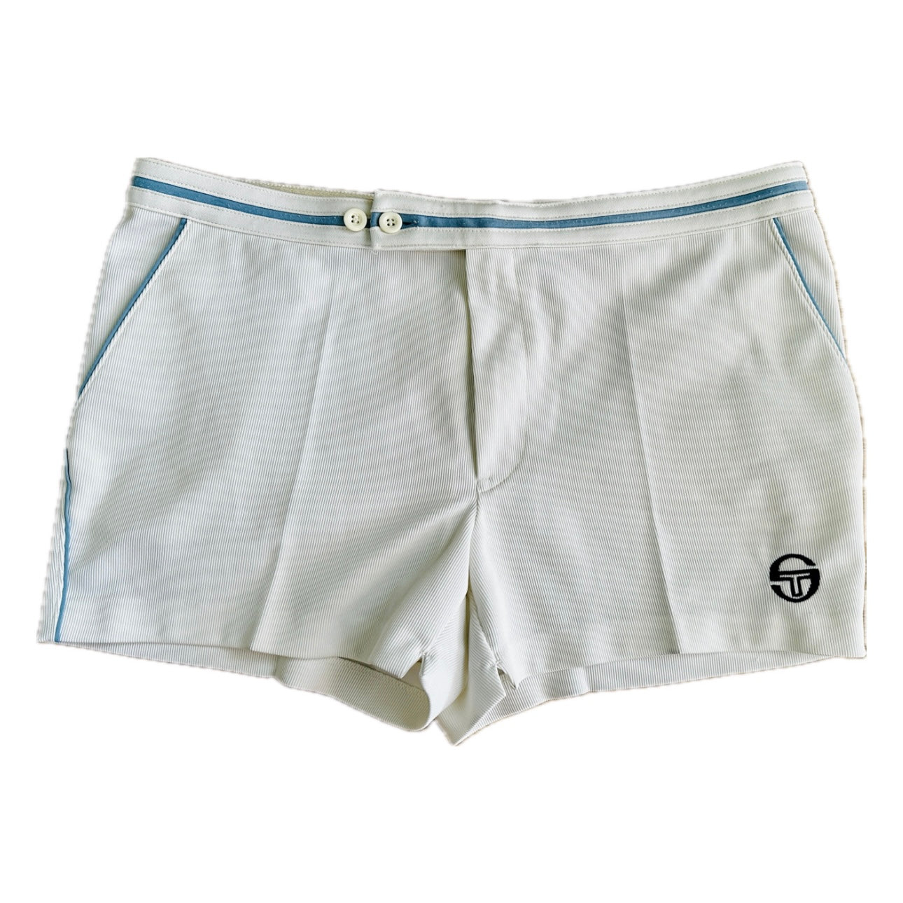 Sergio Tacchini 80s Vintage White Tennis Shorts - 52 / L - Made in Italy