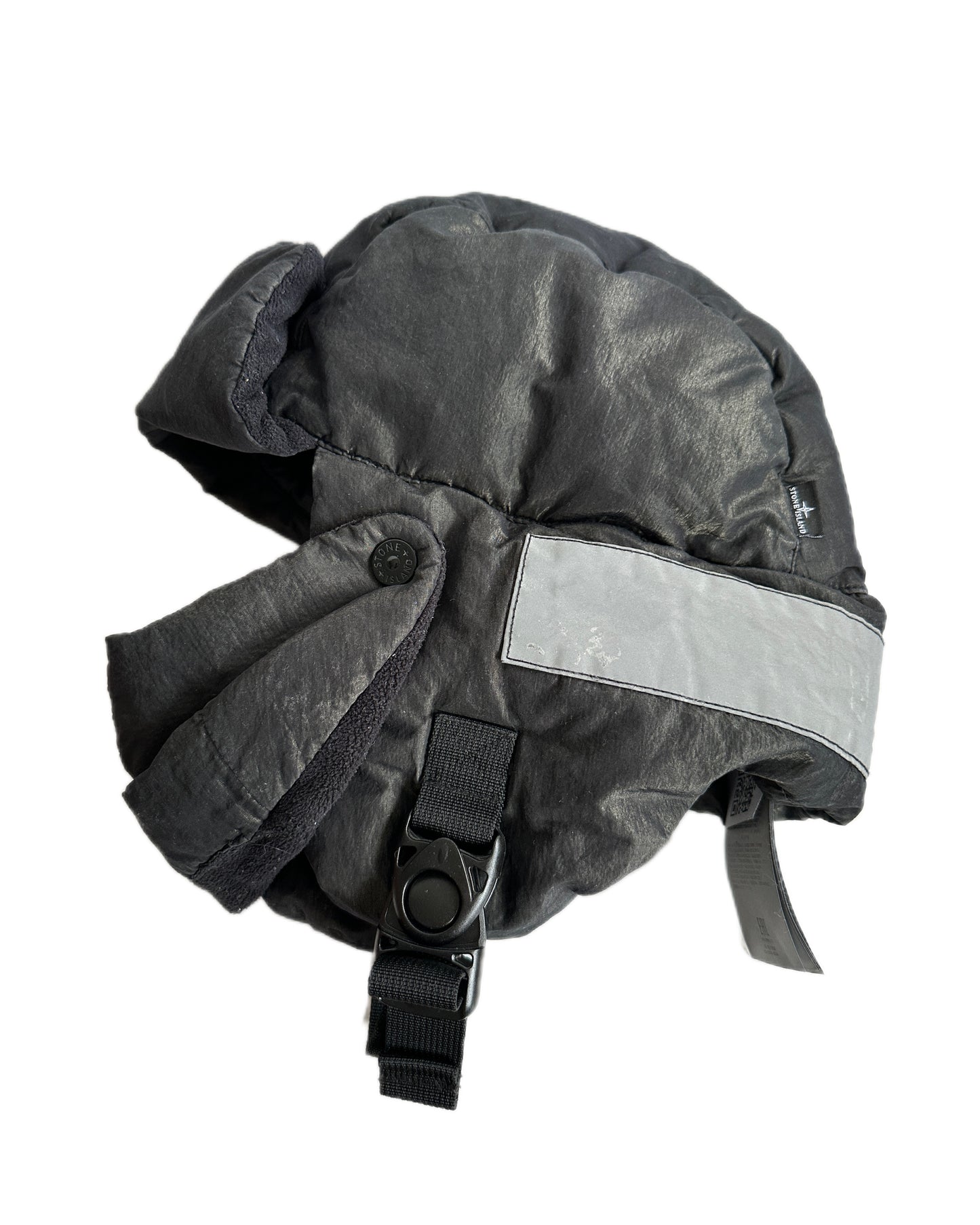 Stone Island 2018 Cotton Metal Reflective Trapper Hat - L