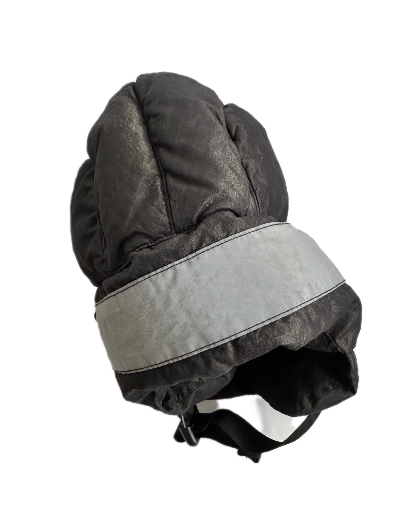 Stone Island 2018 Cotton Metal Reflective Trapper Hat - L