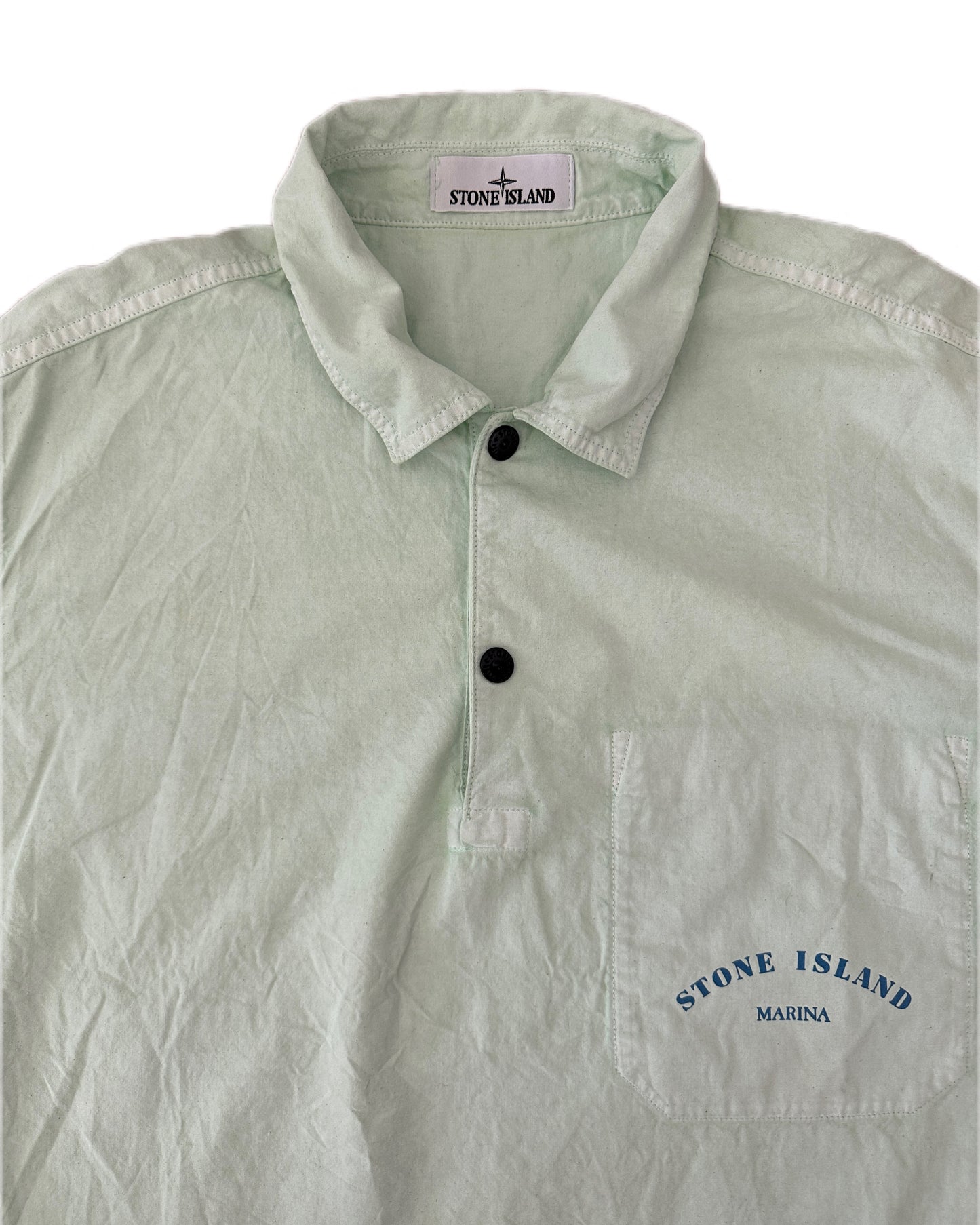 Stone Island Marina 2023 Reflective Print Overshirt Green Polo Shirt  - L - Made in Italy