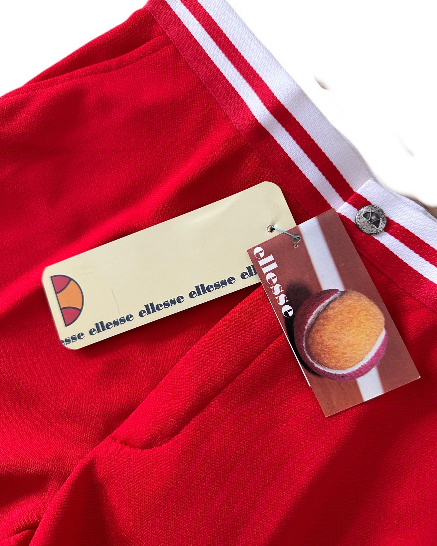 Ellesse Vintage 1985 BNWT Red Tennis Shorts - XS - Made in Italy