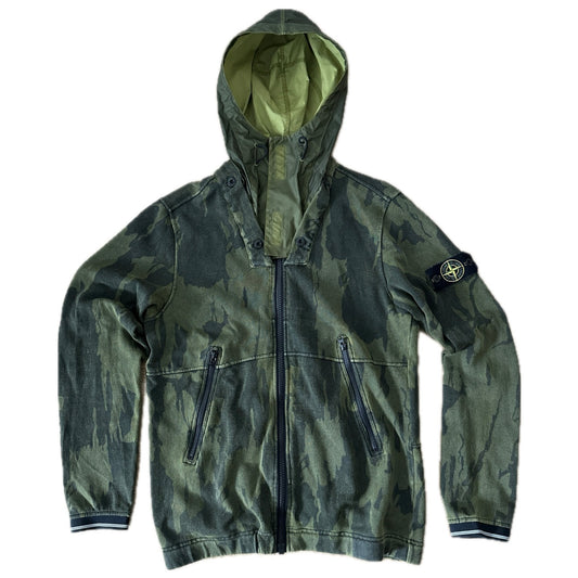 Stone Island 2015 Flowing Camo Reserve Effect Knit Hoodie - L - Made in Italy