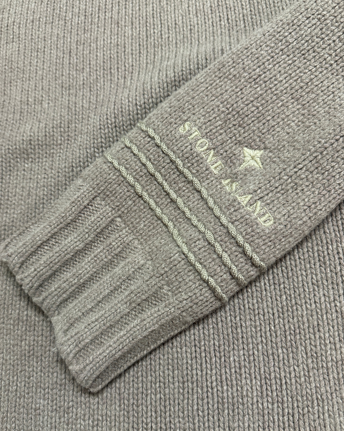 Stone Island 1998 Vintage Brown Wool Knit Troyer - L - Made in Italy