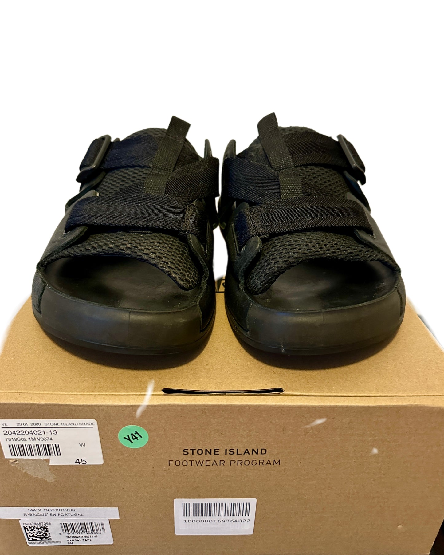 Stone Island Shadow Project 2023 Ecco Slide-On Sandal Leather & Tape - 45