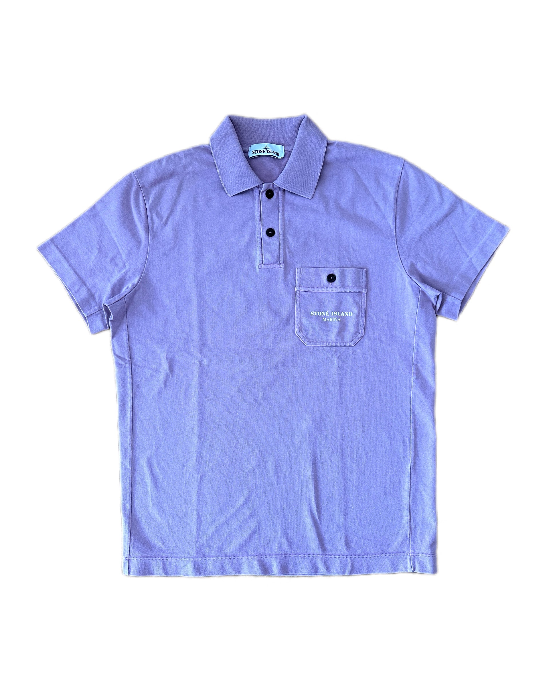 Stone Island Marina 2014 Glow in the Dark Lavender Polo Shirt L