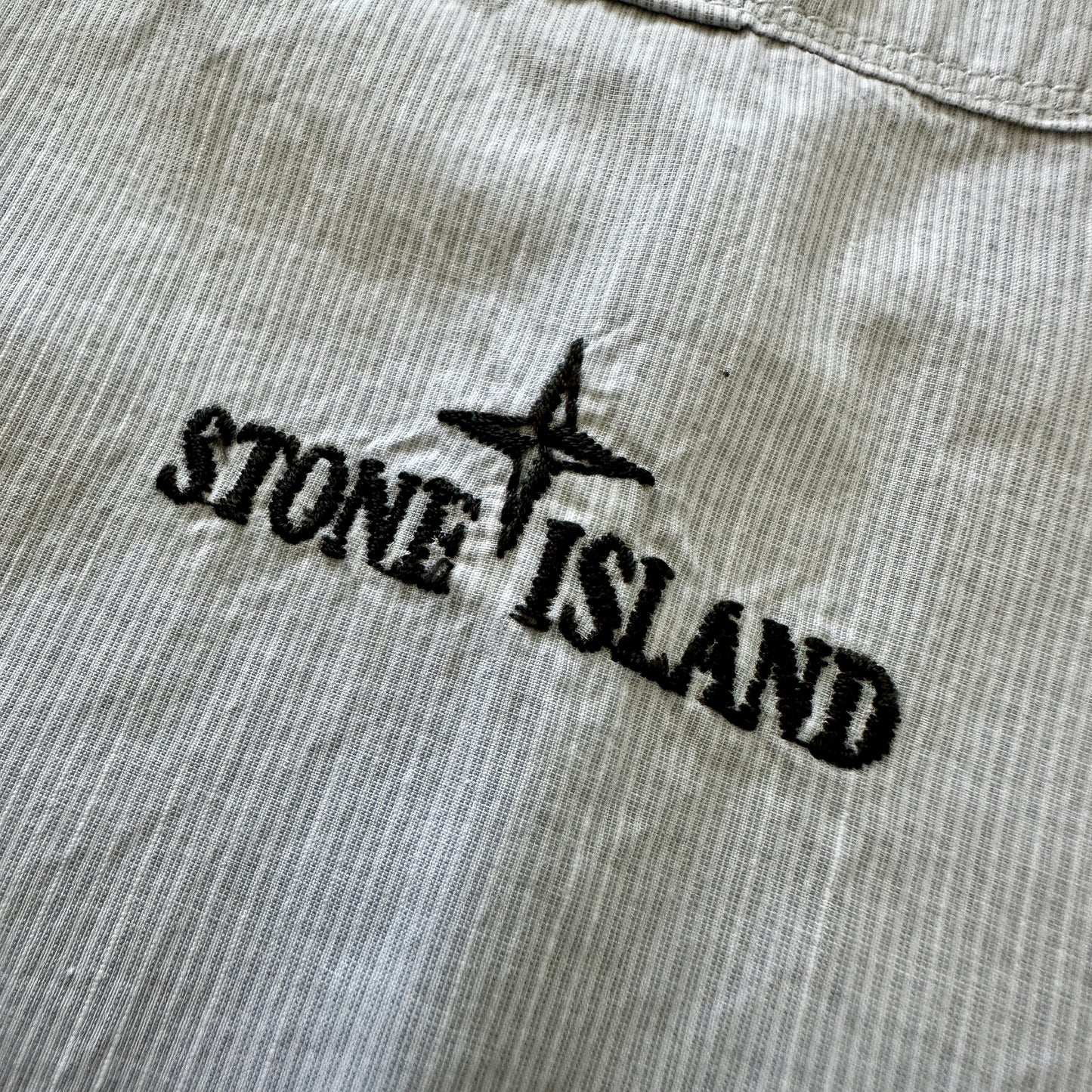 Stone Island 2008 White Striped Button Down Cotton Shirt  - L