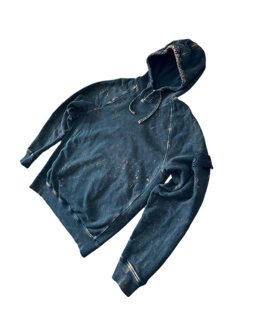 Stone Island 2022 Cotton Fleece Off-Dye OVD Treatment Hooded Sweatshirt - M