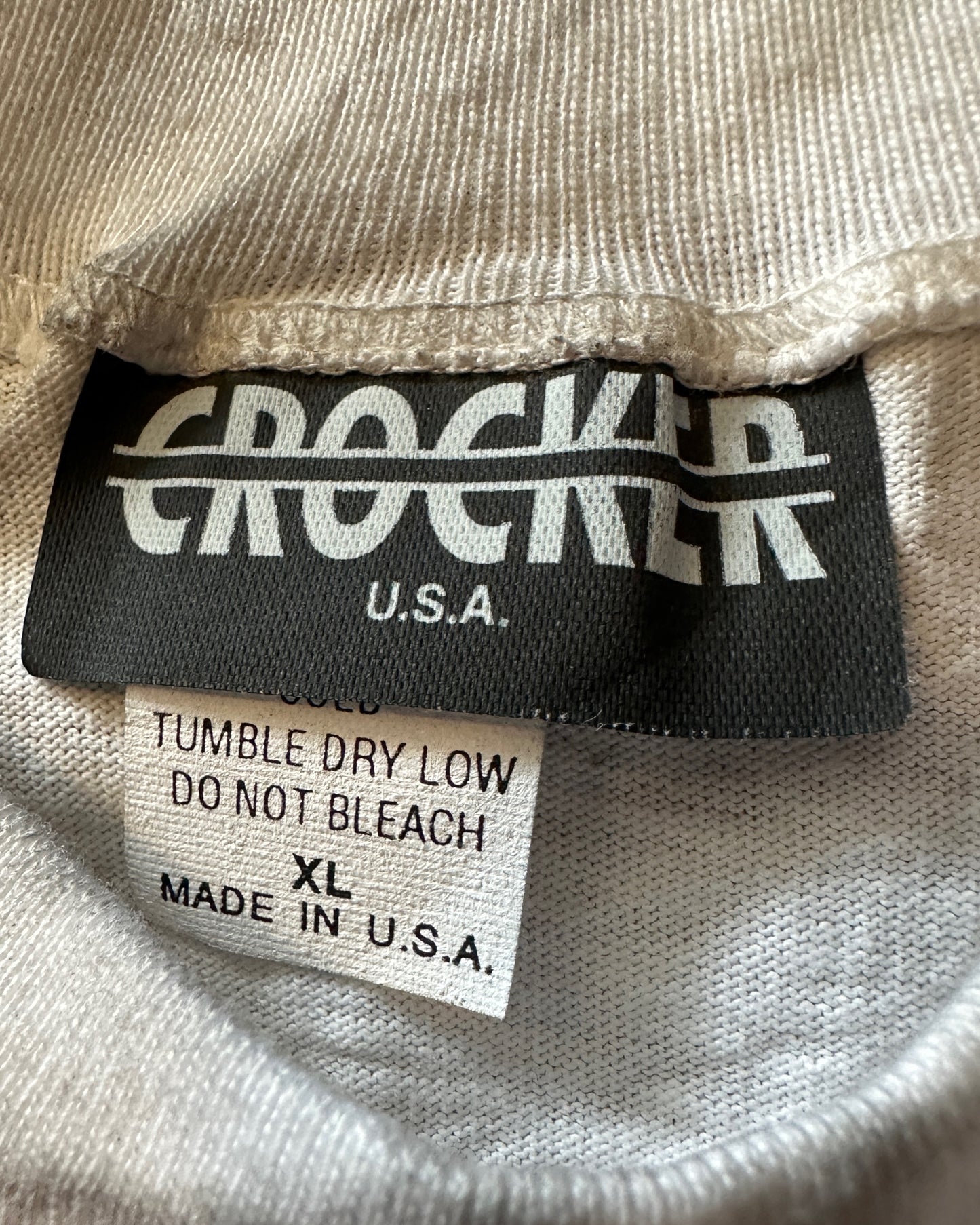 Crocker USA Vintage 90s Bodybuilding Black White Tie-Dye T-Shirt - XL - Made in USA