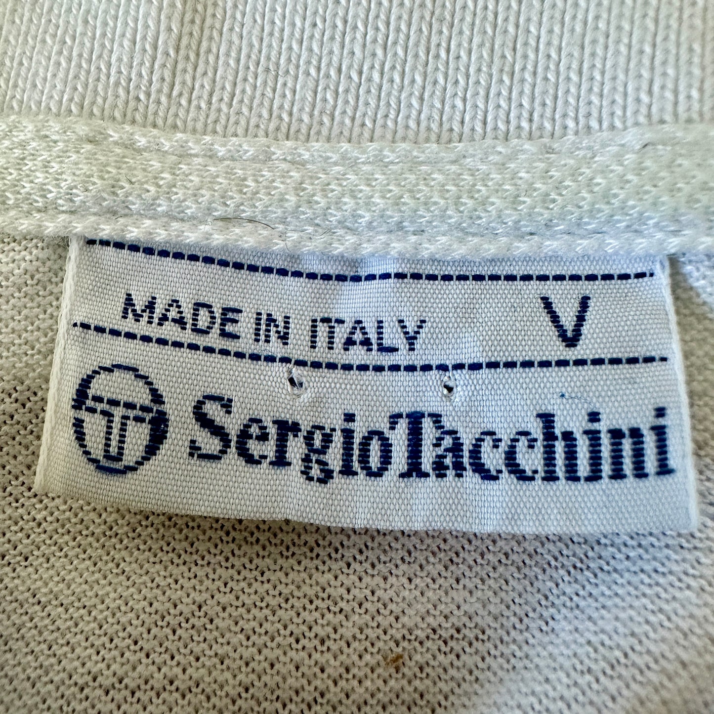 Sergio Tacchini Vintage Tennis Polo Shirt - V / M - Made in Italy