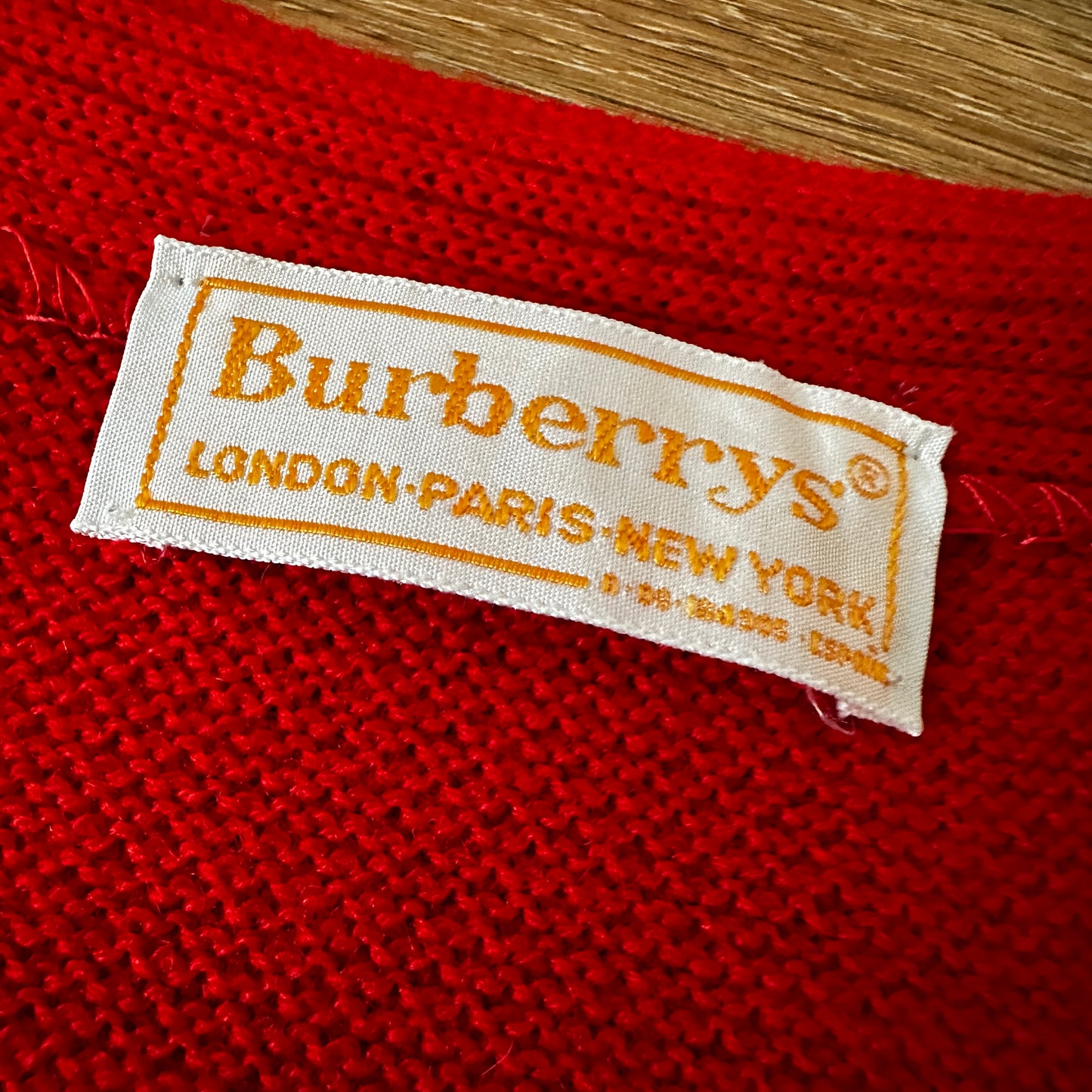 Burberrys Vintage 80s Golf Club Cardigan Red - Deadstock - 7 / XL - Made in Spain