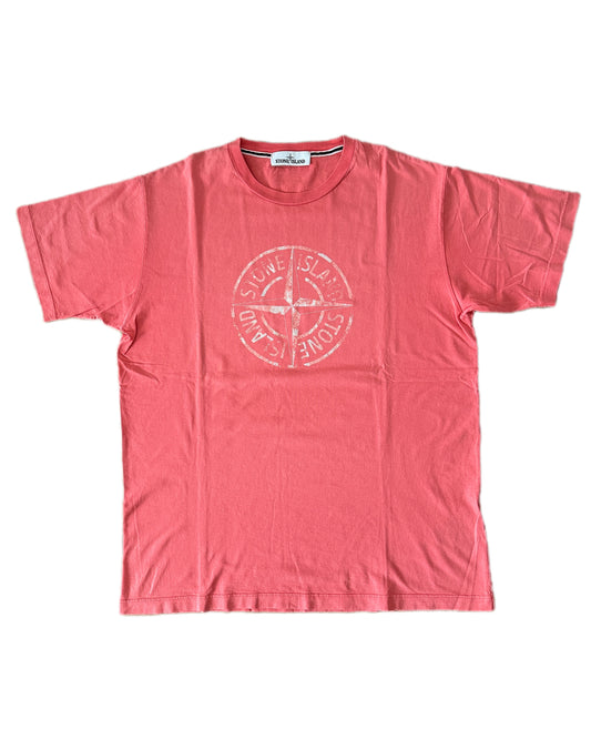 Stone Island 2017 Coral Logo Print T-Shirt - XL