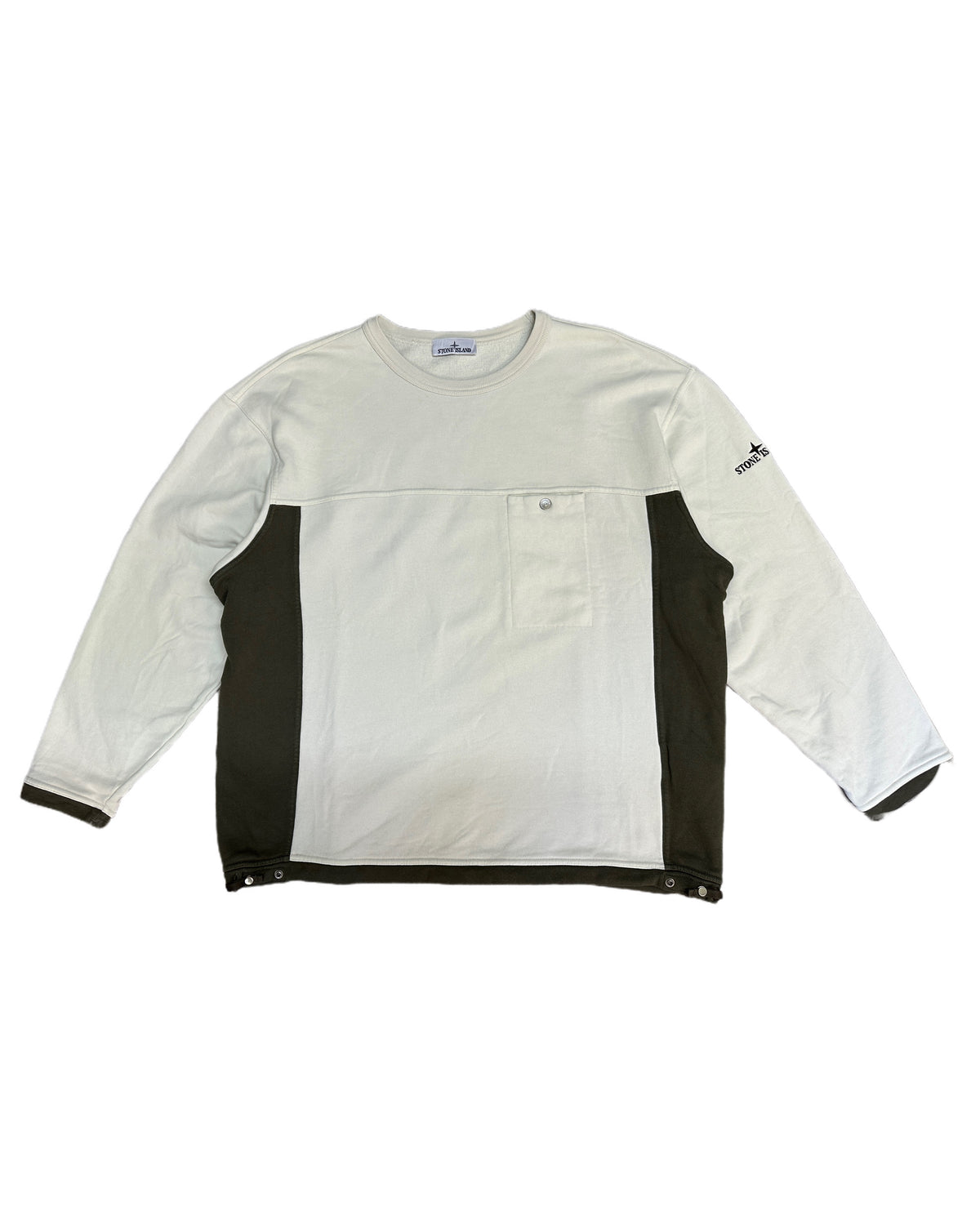 Stone Island 2025 Colour-Block Logo Embroidered Cotton Jersey Sweatshirt - 3XL