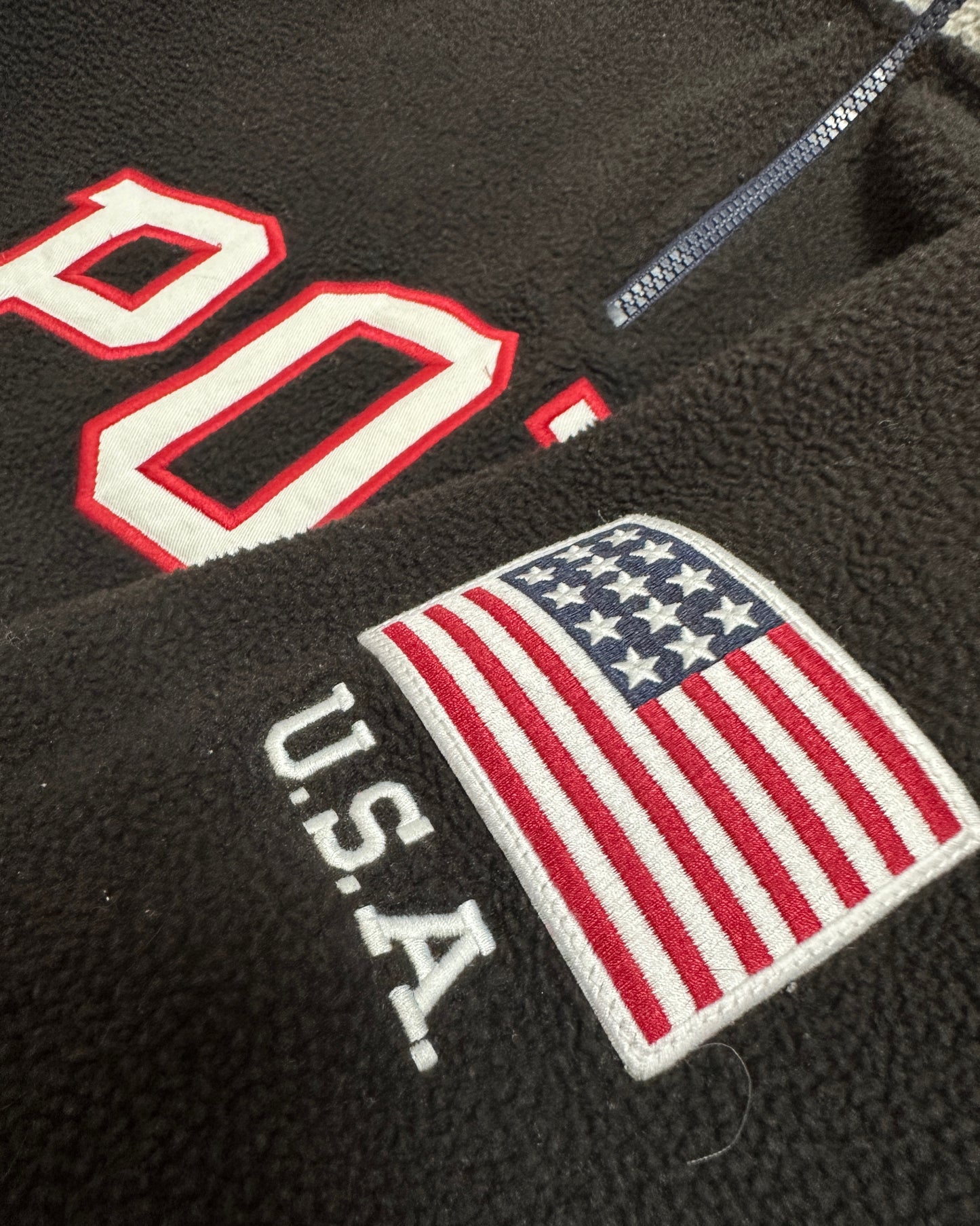 Polo Ralph Lauren USA Fleece 3/4 Zip Sweatshirt  Black -  M