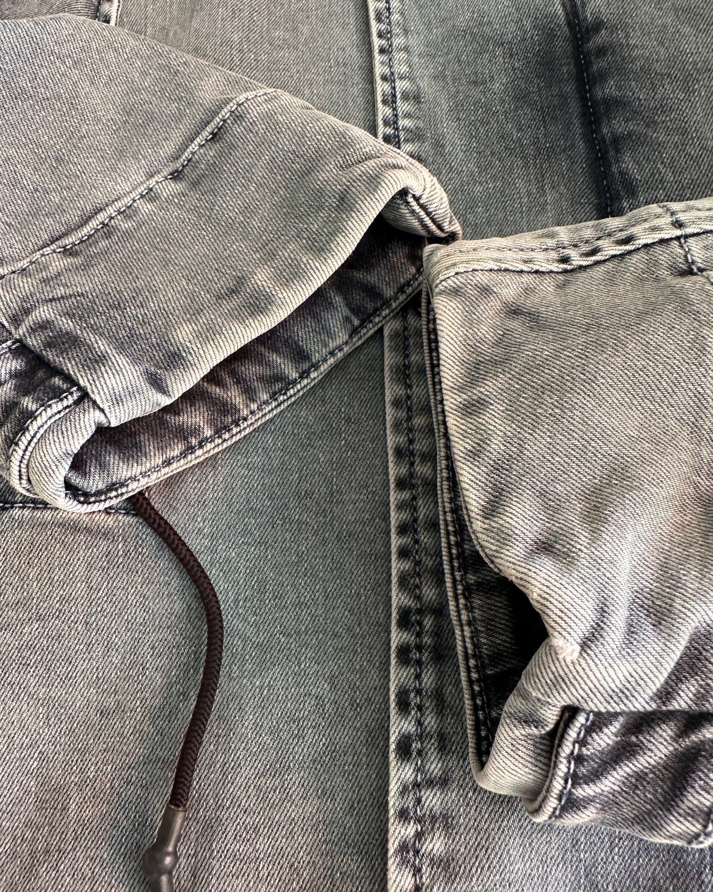 Stone Island 2018 Foam Resin Treated Denim Parka Jacket - M