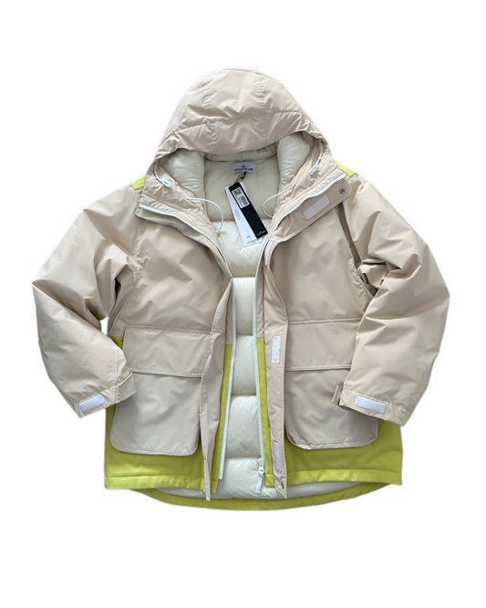 Stone Island Marina 2024 Panno Resinato with Plated Reflective Down Jacket - XXL - Made in Italy