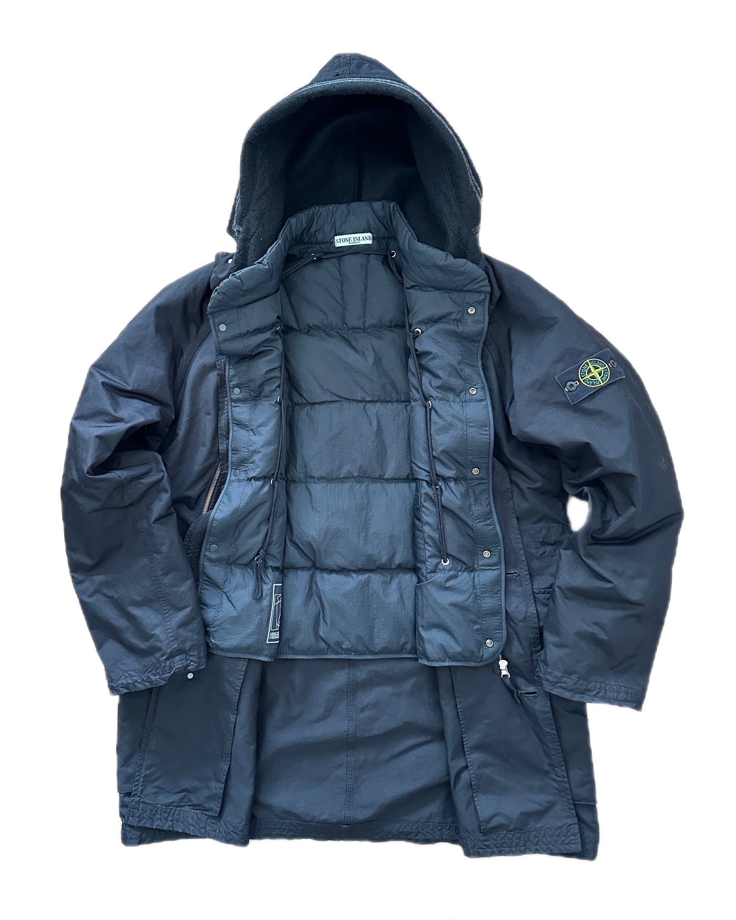 Stone Island 2009 Black Microfibre Down Parka - 3XL