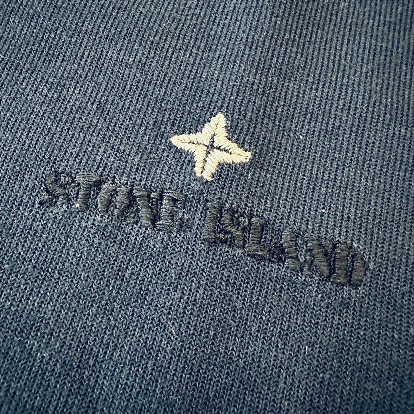 Stone Island 80s Vintage Navy Henley  T-Shirt - L - Made in Italy